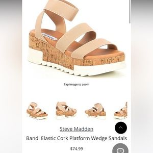 Steve Madden Bandi Elastic Cork Platform Wedge Sandals